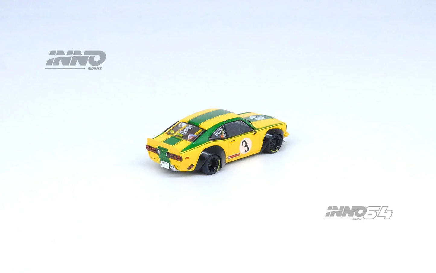 INNO64 1/64 Die-cast LBWK MAZDA RX3 SAVANNA YELLOW - Jaiman Toys