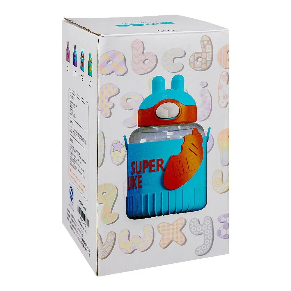 Super Like Me Insulation Bottle With Straw 530 ML (Blue) - Jaiman Toys