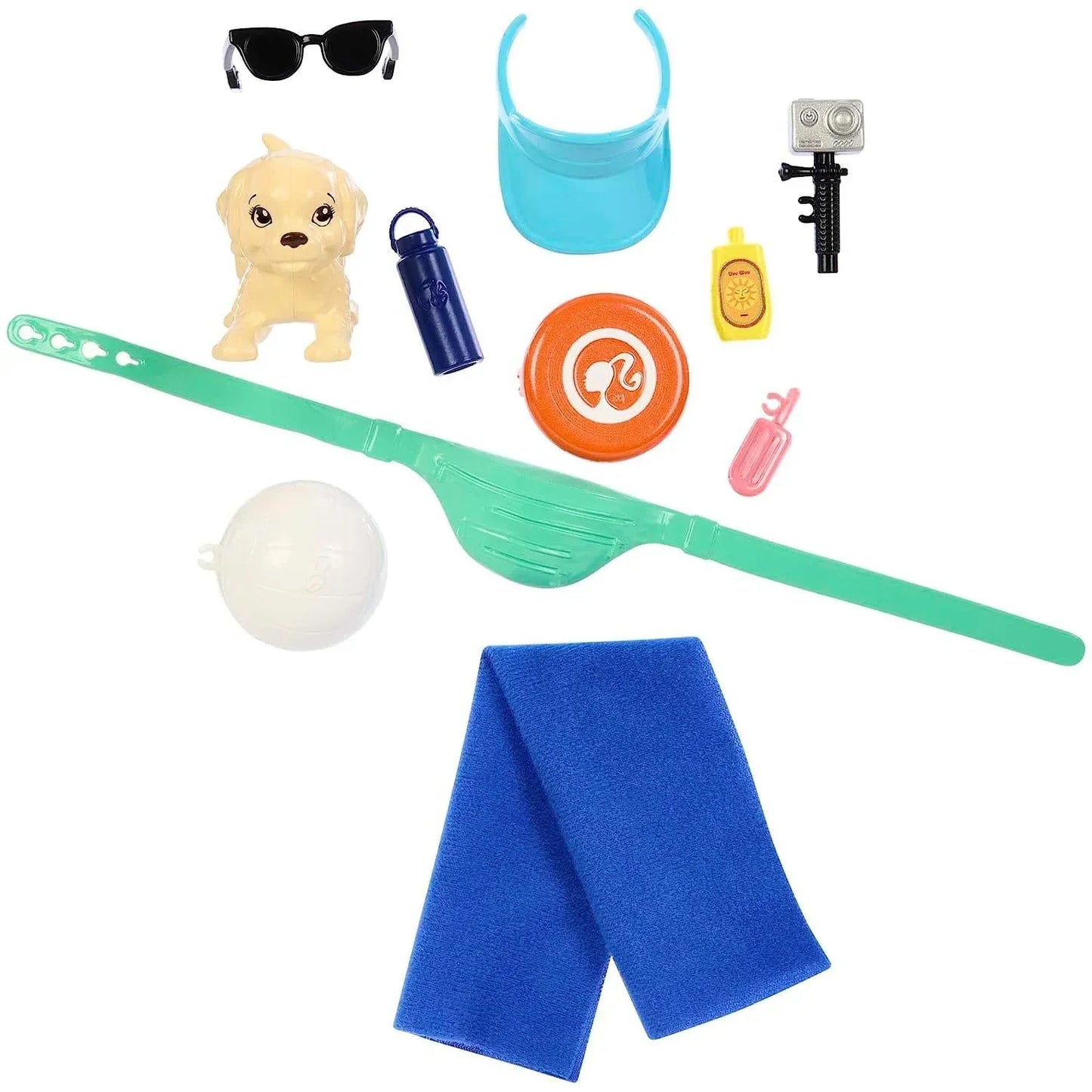 Barbie Ken Doll with Surfboard and Pet Puppy, Poseable Blonde Ken Beach Doll with Themed Accessories Like Towel - Jaiman Toys