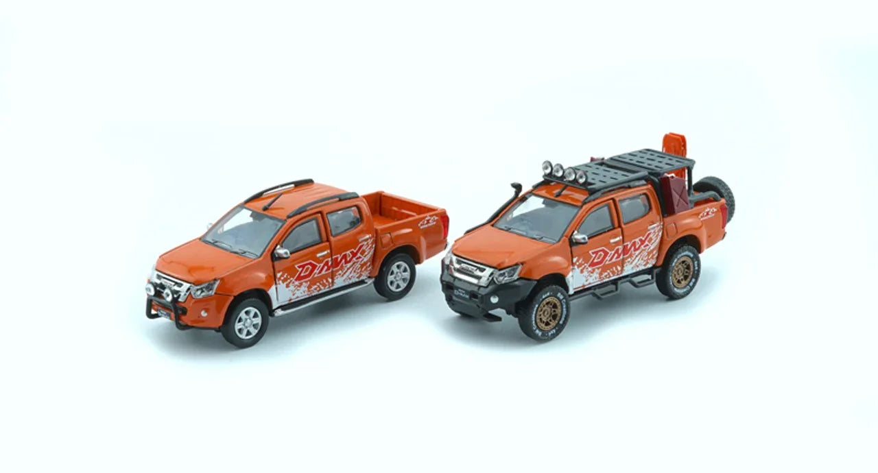 BMC 1/64 Isuzu D-Max 2018 - Orange with Sticker w/ Accessory Pack -RHD- Diecast Car - Jaiman Toys