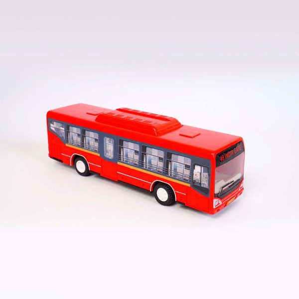 Centy Toys Public Commuters Low Floor Bus Pull Back Action Toy | Red City Bus | Friction Powered | 3+ Years