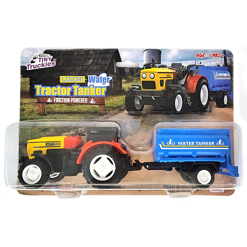 Centy Water Tractor Tanker Toy | Friction Powered Farm Tractor with Detachable Blue Trailer for Kids Age 3+