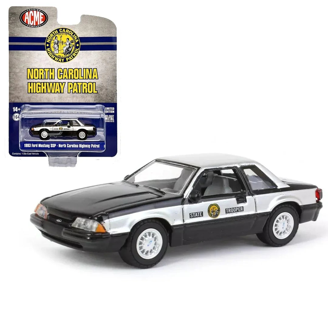 Greenlight: 1993 Mustang SSP Police North Carolina Highway Patrol Trooper 1/64 Diecast - Jaiman Toys