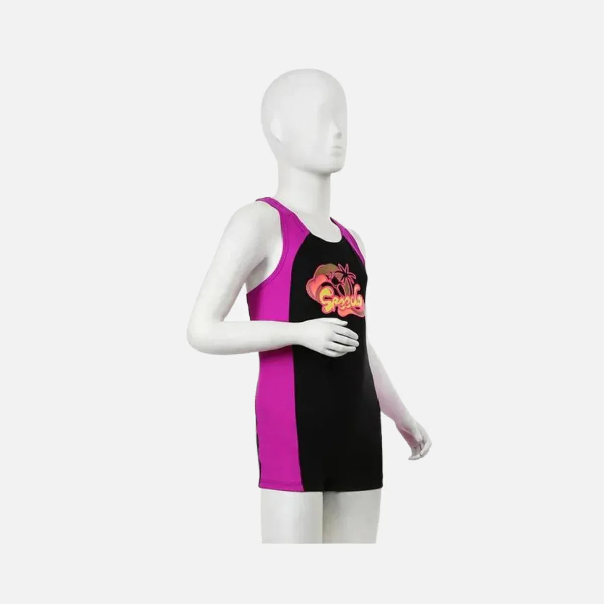 Speedo Girl's Cayla Legsuit Swimwear – Black & Diva, Size 32 | Comfortable & Durable Swimwear - Jaiman Toys