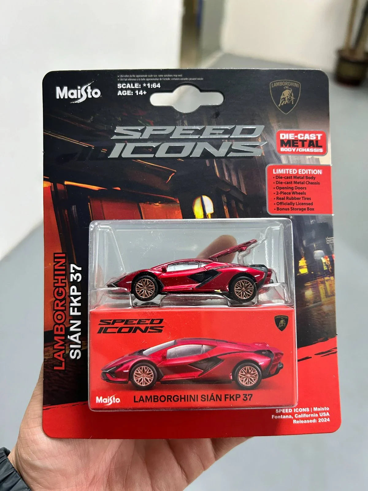 Maisto Speed Icons - Lamborghini Sián FKP 37 : Red, 1:64 Scale - Jaiman Toys