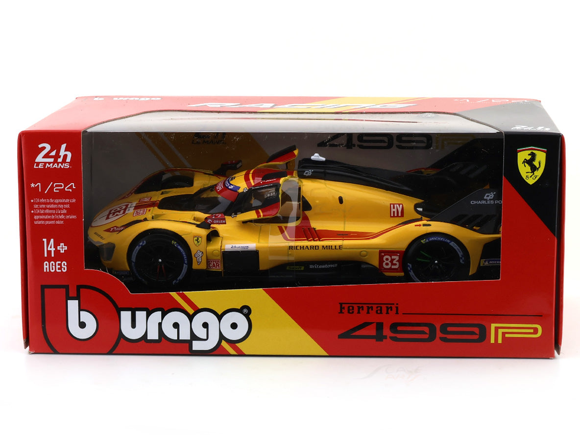Bburago 1:24 Ferrari 499P Le Mans Hypercar #83 – Official Ferrari Die-Cast Collector Model
