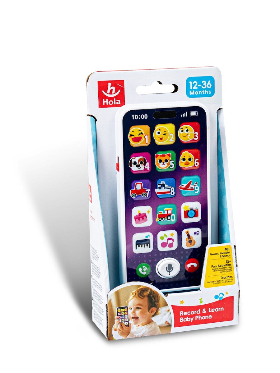 Hola Record & Learn Baby Phone – Educational Musical Toy Phone for Toddlers with Lights & Sounds (12–36 Months)