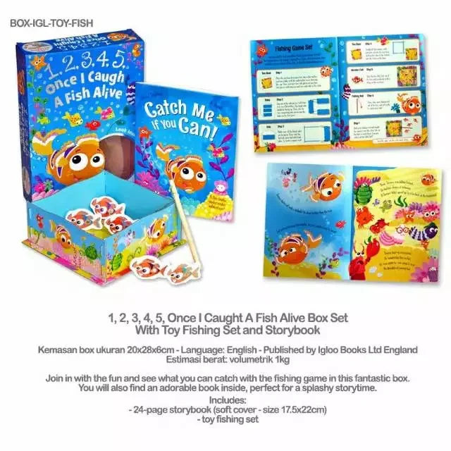 1 2 3 4 5 Once I Caught a Fish Alive Storybook and Fishing Game Set by Igloo Books - Jaiman Toys