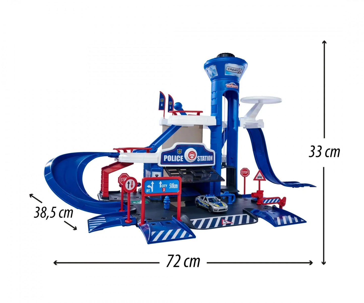 Majorette Creatix Police Station + 1 Vehicle Track Set - Jaiman Toys