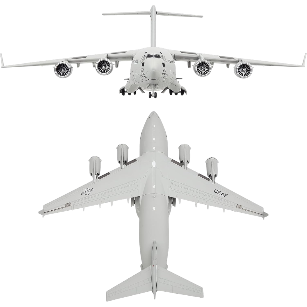 C-17 Globemaster III U.S. Air Force Military Transport Aircraft 1:200 Diecast Model with Display Stand