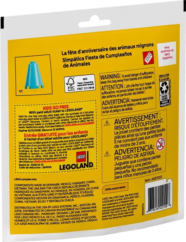 LEGO® 30715 Creator Cute Animal Birthday Party | 64-Piece Building Toy | Ages 6+