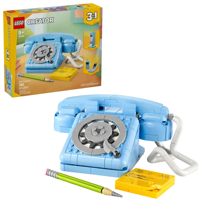LEGO 31174 Creator 3-in-1 Retro Telephone 383-Piece Nostalgic Build & Display Set, Ages 8+ - Jaiman Toys