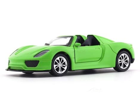 Road Burner 1:36 Green Die-Cast Sports Car with Pull-Back Action & Opening Doors