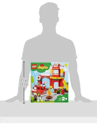 LEGO 10903 Duplo Fire Station Building Blocks Set (76 Pcs) – Educational Construction Toy for Kids, Multi-Color