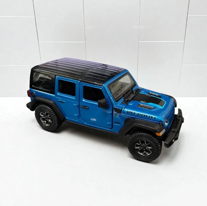 Rastar 1:24 Jeep Wrangler Rubicon 4xe Die-Cast Model β Blue | Openable Doors (64610) - Jaiman Toys