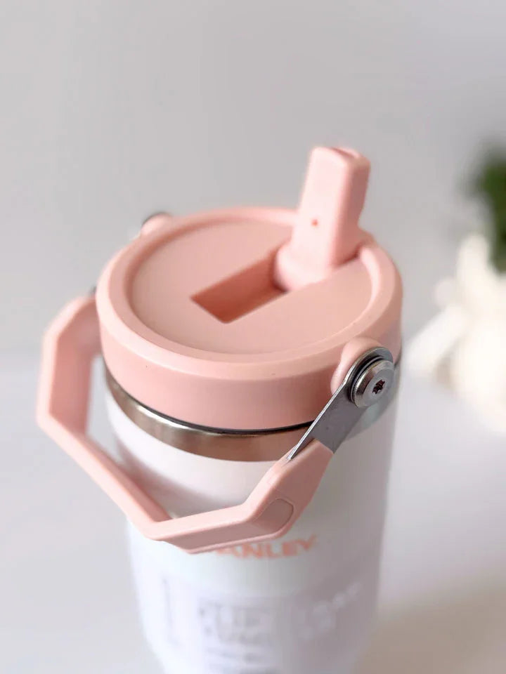 Stanley IceFlow™ Flip Straw Tumbler | 887ml (30 oz) – White | Vacuum Insulated Stainless Steel Water Bottle with Built-In Straw, Leak-Resistant Lid & Handle - Jaiman Toys