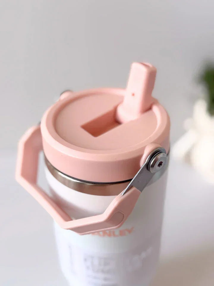 Stanley IceFlow™ Flip Straw Tumbler | 887ml (30 oz) – White | Vacuum Insulated Stainless Steel Water Bottle with Built-In Straw, Leak-Resistant Lid & Handle - Jaiman Toys