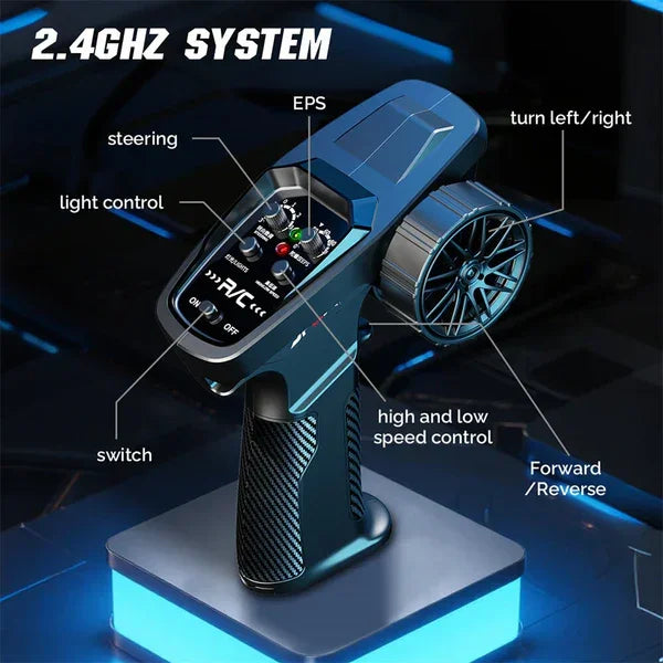 Hstar 1:43 RC Drift Car 2.4GHz 4WD Alloy 20 km/h High-Speed RC Racing Car with Gyro