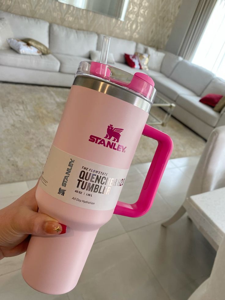 STANLEY Quencher H2.0 FlowState Tumbler 40 oz (1.18L) Cherry Blossom Pink Insulated Stainless Steel Travel Mug