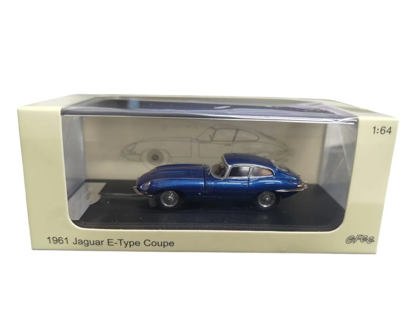 1/64 GFCC 1961 Jaguar E-Type Coupe Blue Diecast Car Model - Jaiman Toys