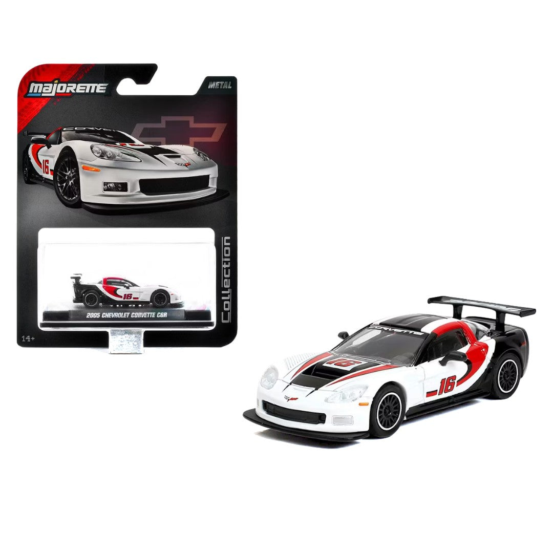 Majorette Collector Edition – 2005 Chevrolet Corvette C6R – White | Premium Die-Cast Model