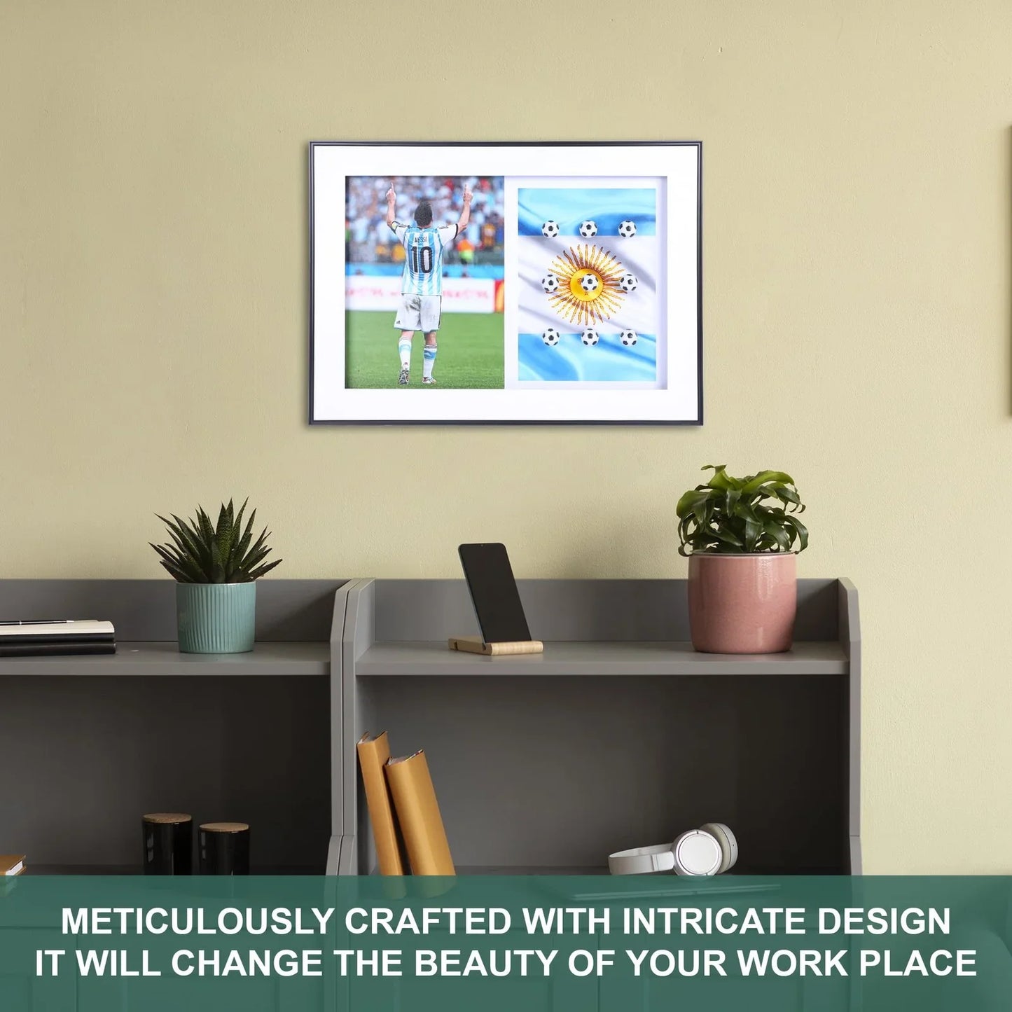 Lionel Messi 80x60 Premium Decorative Wall Frame – A Tribute to Football Royalty - Jaiman Toys