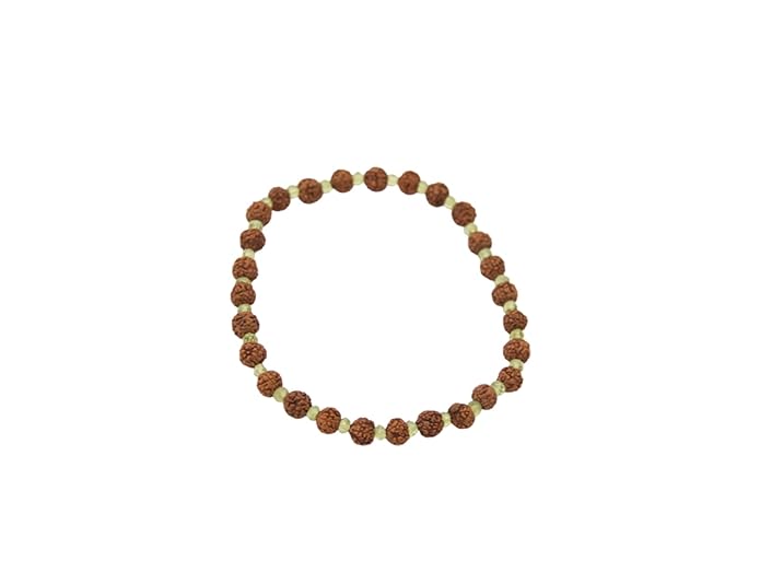 Maha Mala 6.5mm Rudraksha Bracelet with 3.5mm Gemstones – Handmade Healing Bracelet