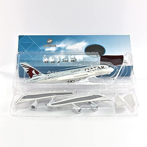 Qatar Airlines Airbus A380 LED Lit - Airplane 1/160 Plane Model Replica Toy Decor - 46 cm - Jaiman Toys