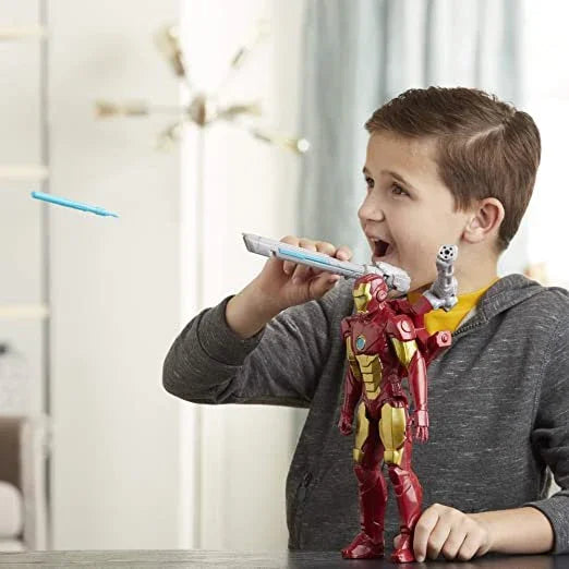 MARVEL Avengers Titan Hero Series Blast Gear Iron Man Action Figure, 12-inch Toy, with Launcher, 2 Accessories and Projectile, Ages 4 and Up - Jaiman Toys