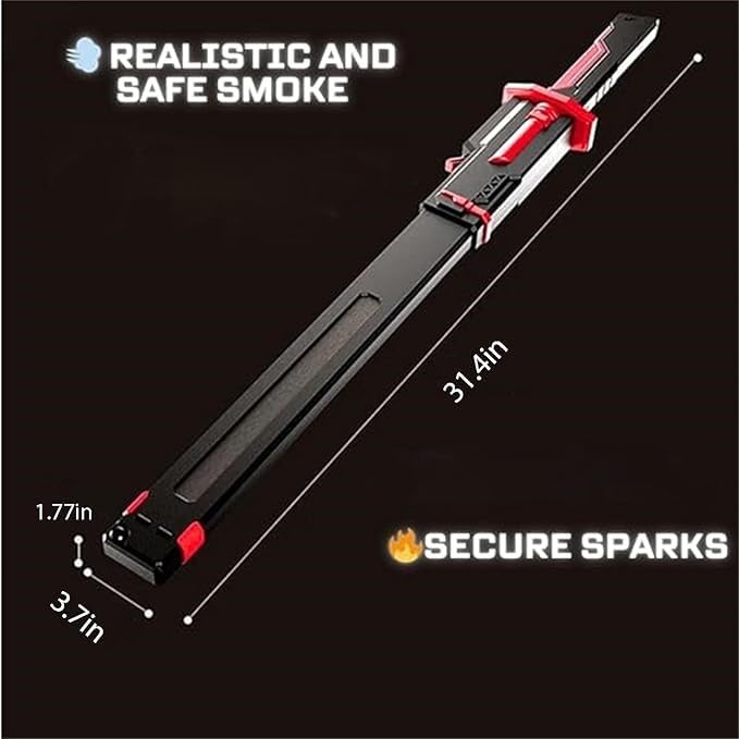 Sparkblade LED Sword with Smoke & Spark Effects – 7-Color Light Katana with Sound FX | Anime Cosplay Prop