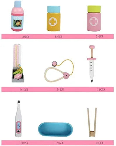 Little Medics Wooden Role-Play Medical Trolley – Pretend Doctor Kit with Accessories, 3Yrs+ - Jaiman Toys