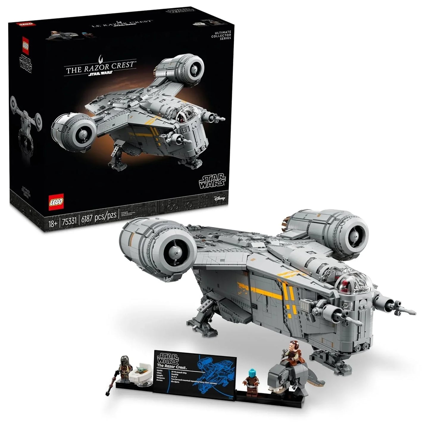 LEGO 75331 Star Wars The Razor Crest UCS Set, Ultimate Collectors Series Starship Model Kit for Adults - Jaiman Toys