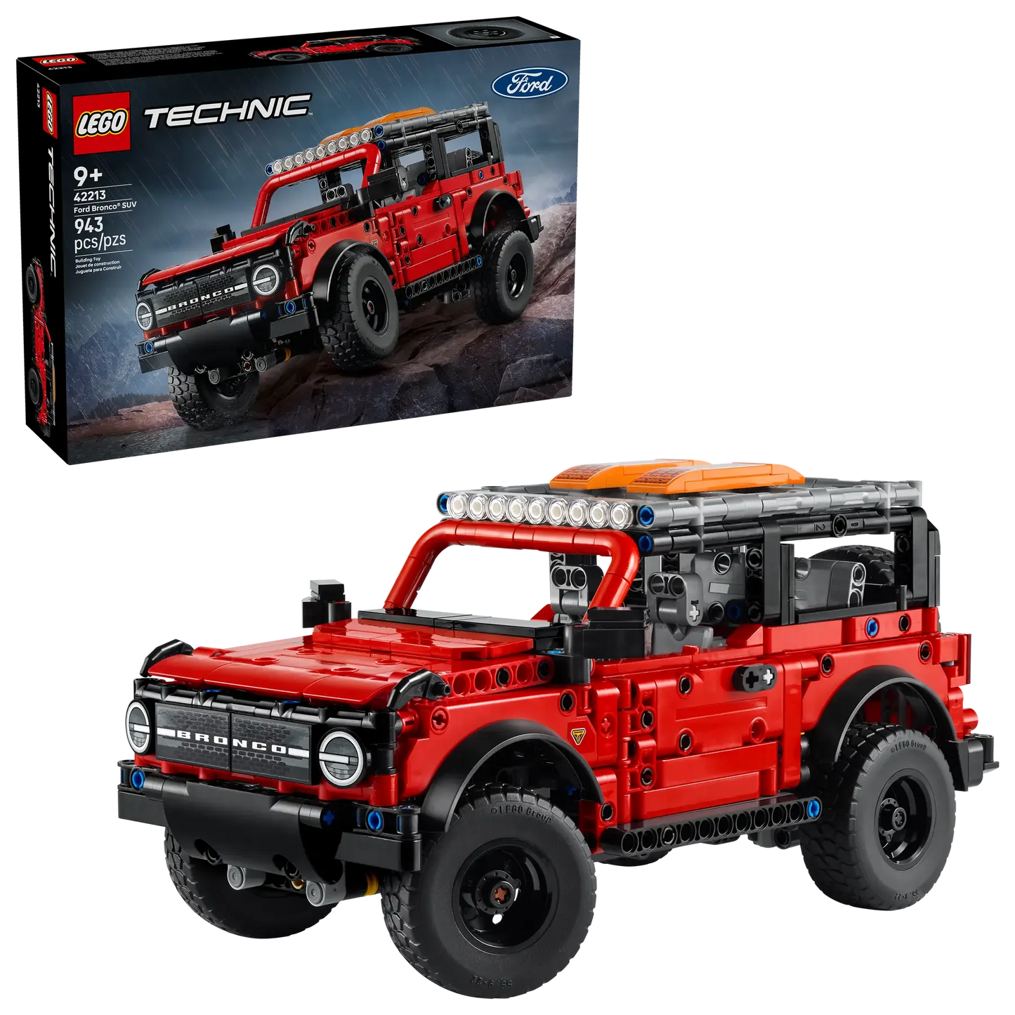 LEGO Technic 42213 Ford Bronco SUV 943Piece OffRoad Model with V6 Engine, Steering Spare Wheel & Roof Rack (Ages 9+) - Jaiman Toys