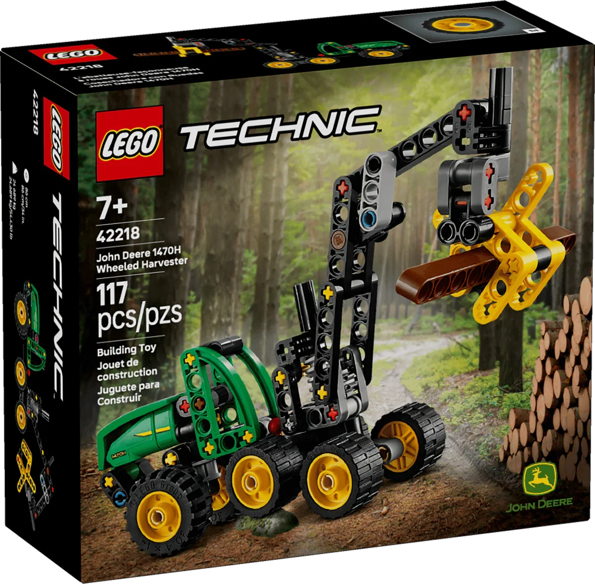 LEGO®42218 Technic John Deere 1470H Wheeled Harvester | 117 Pieces | Engineering Construction Toy | Ages 7+