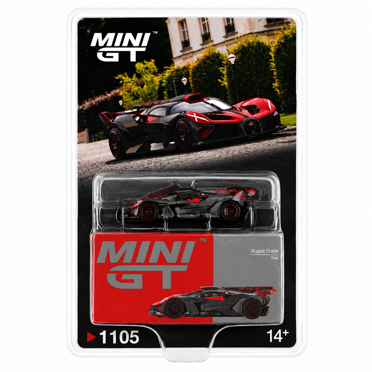 Mini GT 1:64 (Blister Pack) Bugatti Bolide Red Hypercar Diecast Model Car | Collector Edition
