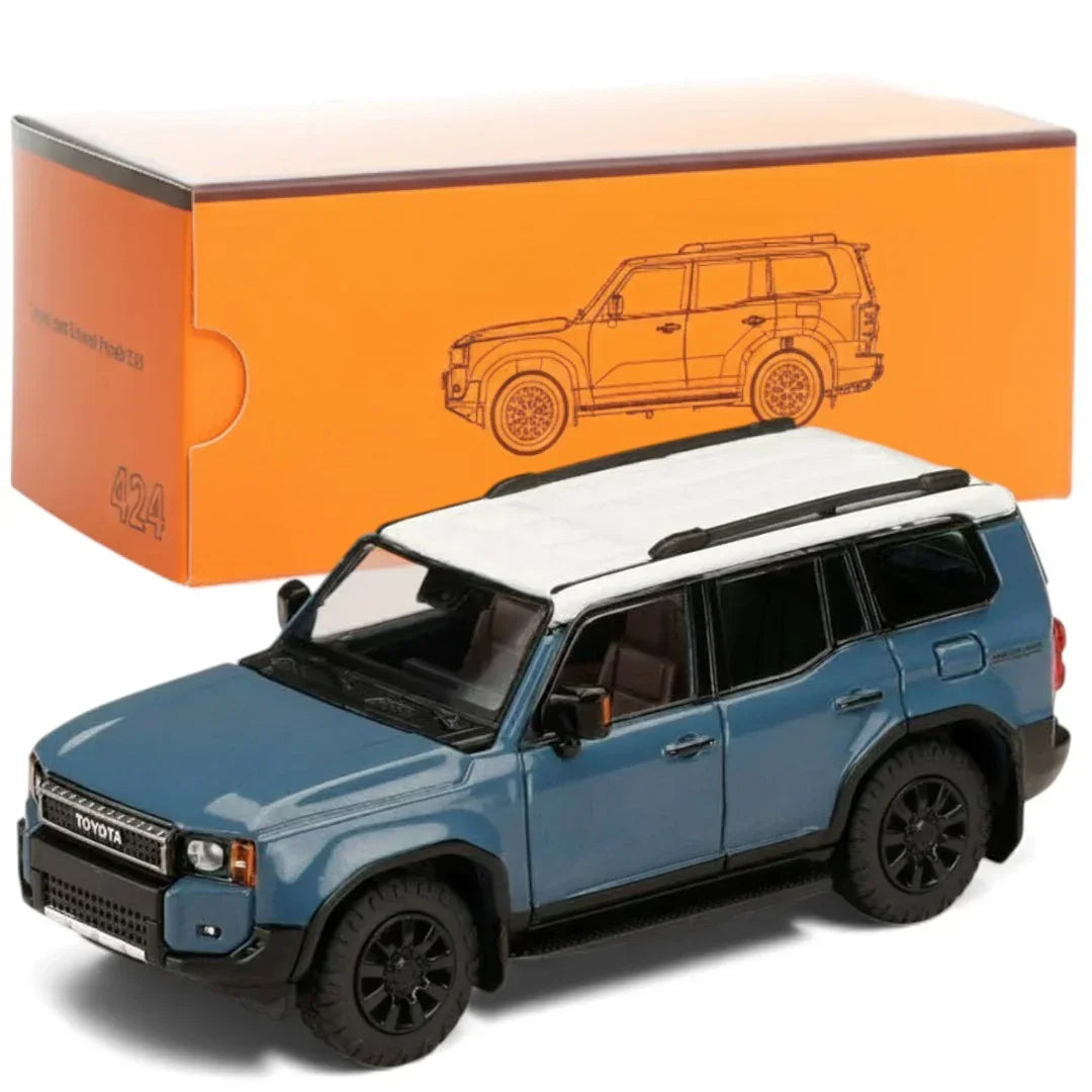 Voiture Miniature Toyota Land Cruiser Prado 2024 - 1:64 - Bleue - GCD - Neuf