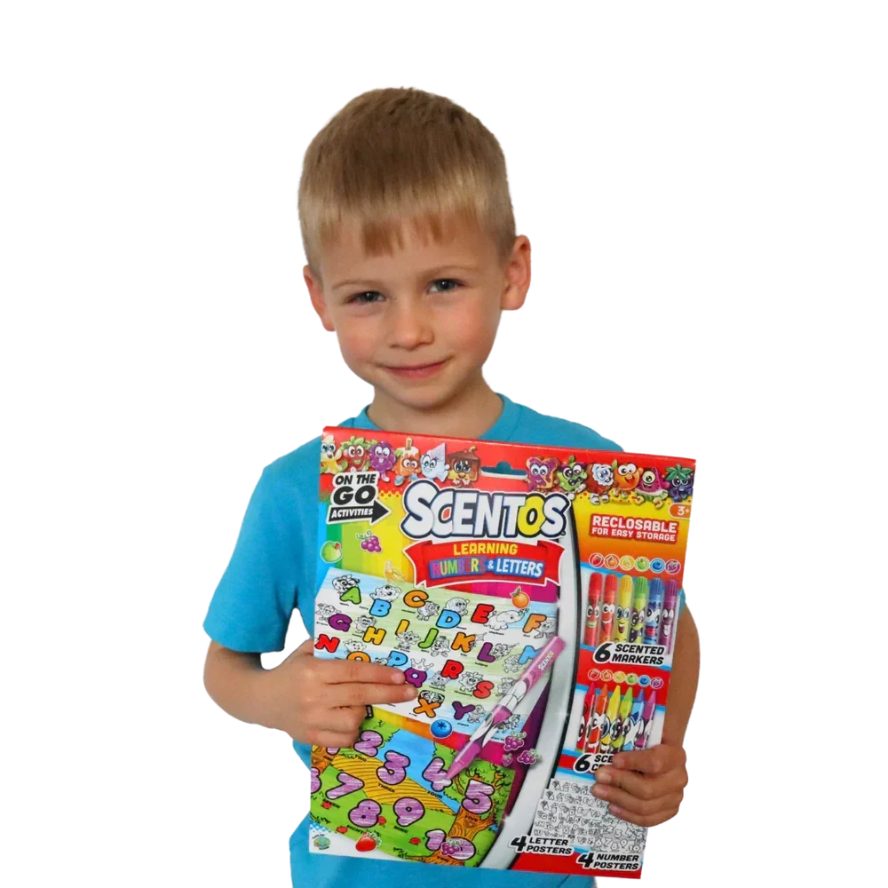 Scentos On The Go Learning Numbers & Letters Colouring Set - Jaiman Toys