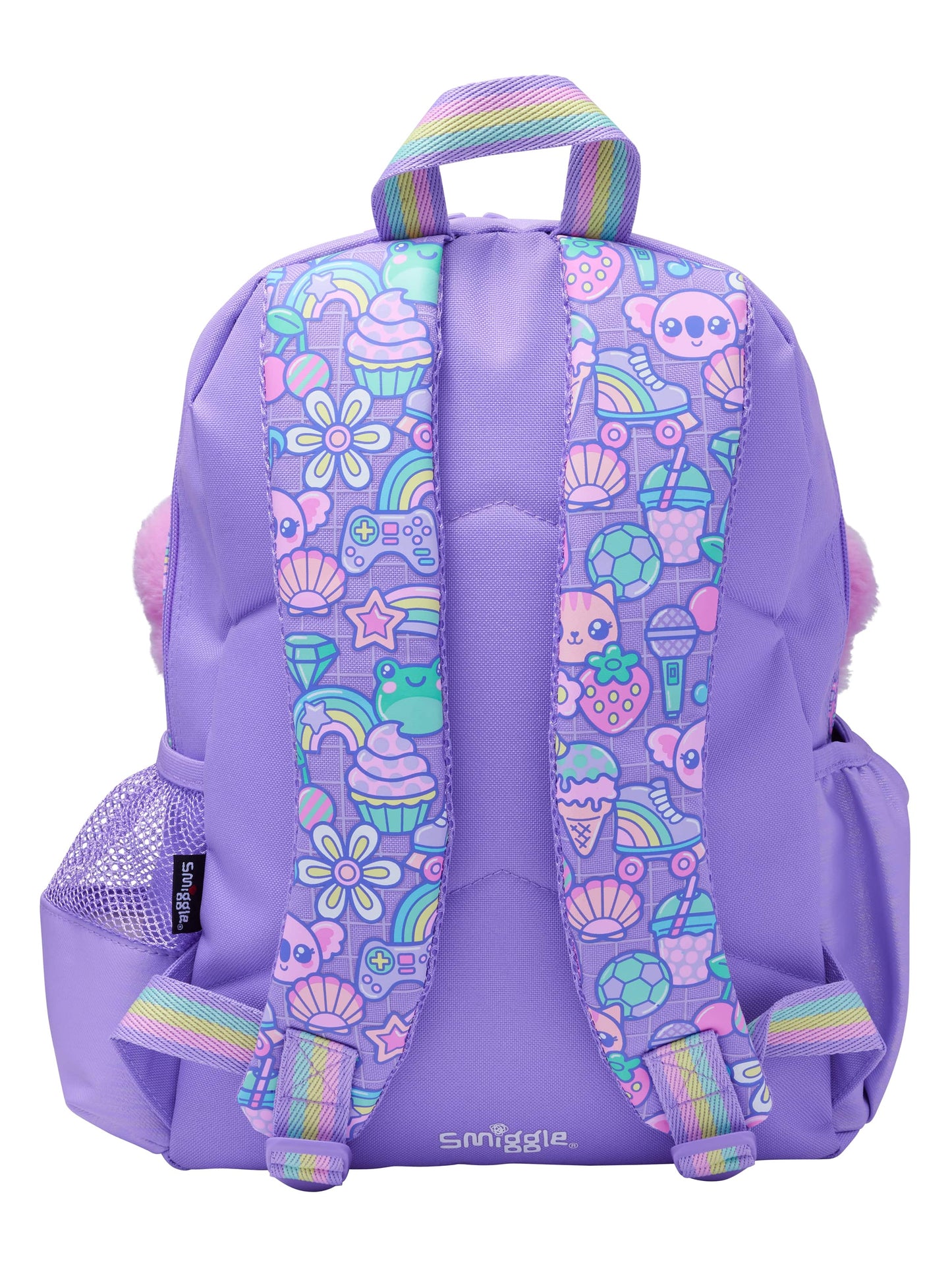 Smiggle Koala Plush Backpack for Kids (14 Inch) – Cute School Bag with Soft Toy Front & Side Pockets (Purple)