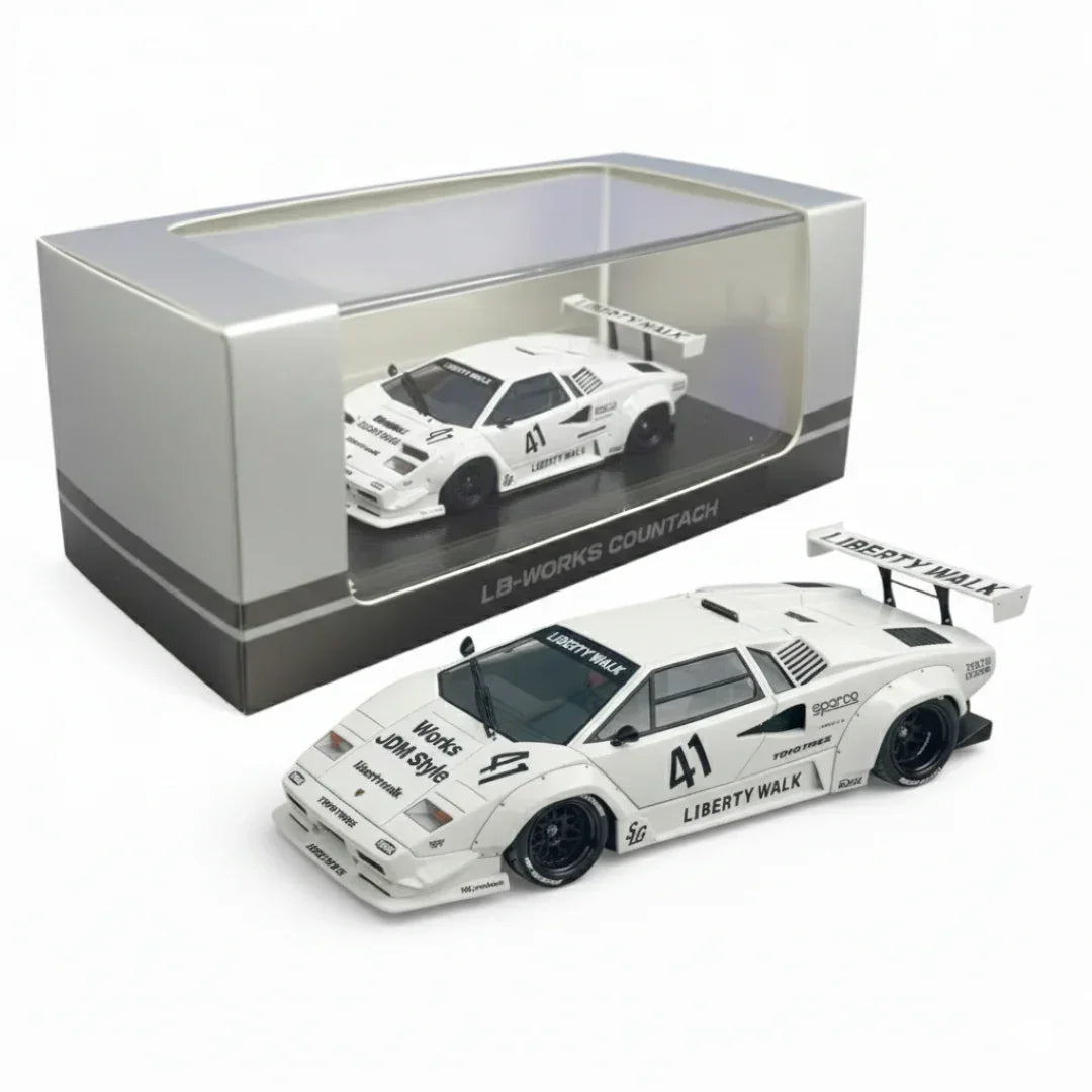 Vision64 1:64 Lamborghini Countach LBWK Liberty Walk White Diecast