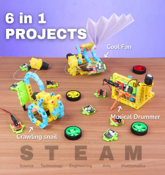 Witblox Fun With Robots Kit | 6-in-1 STEM Toy for Kids 8+ | 180 WitBricks & DIY Projects