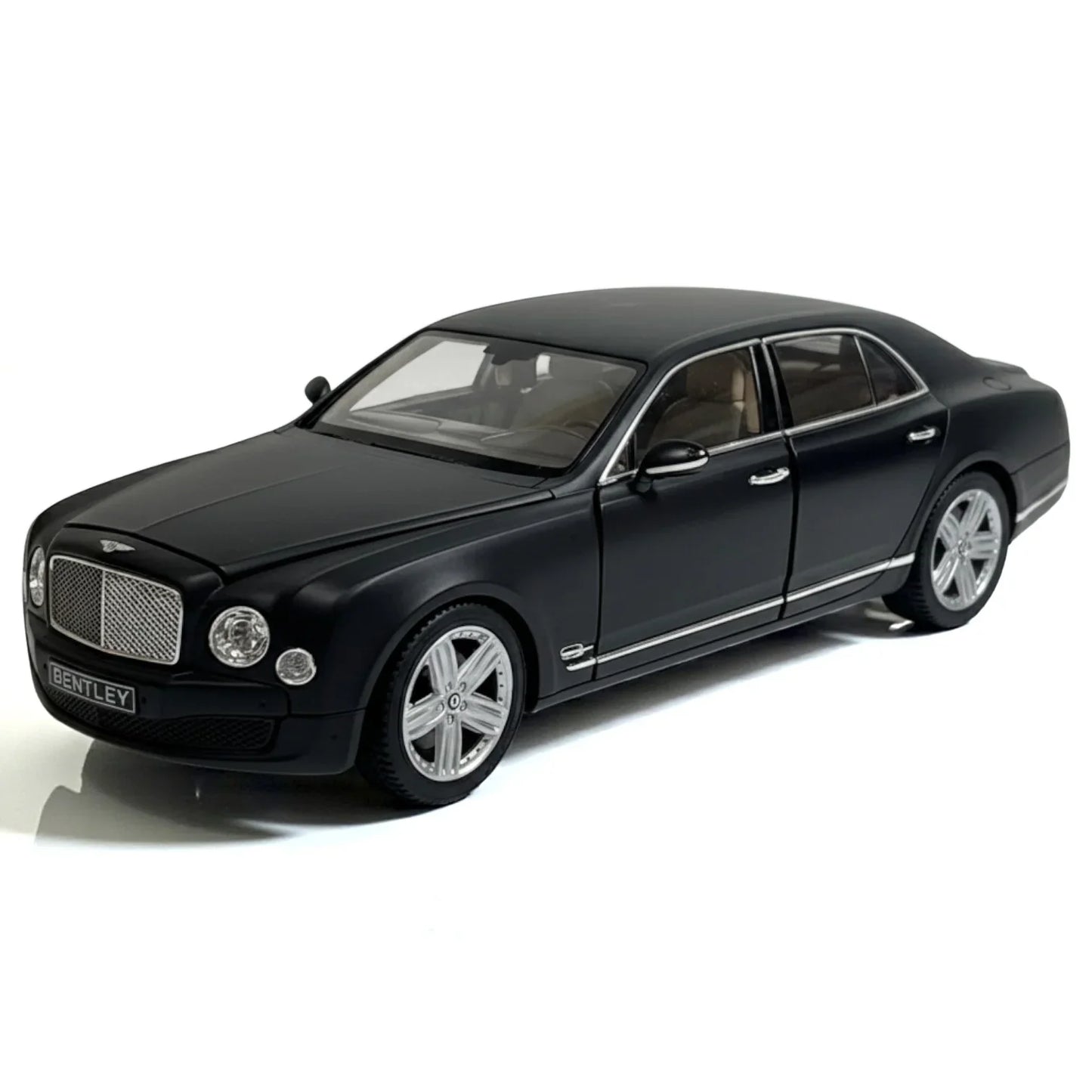 Rastar 1:18 Bentley Mulsanne Diecast Model Car –Matt Black | Luxury Collectible with Openable Doors (43800)