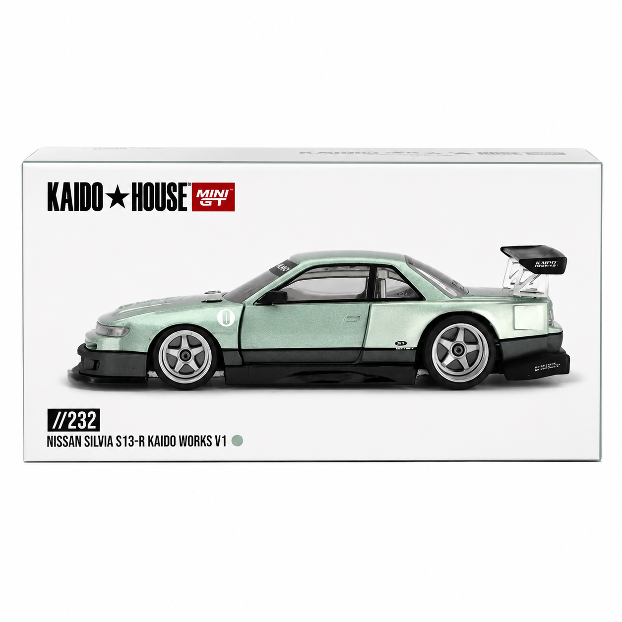 Kaido House x MINI GT Nissan Silvia S13-R Kaido Works V1 #232 1:64 Die-Cast Model Car