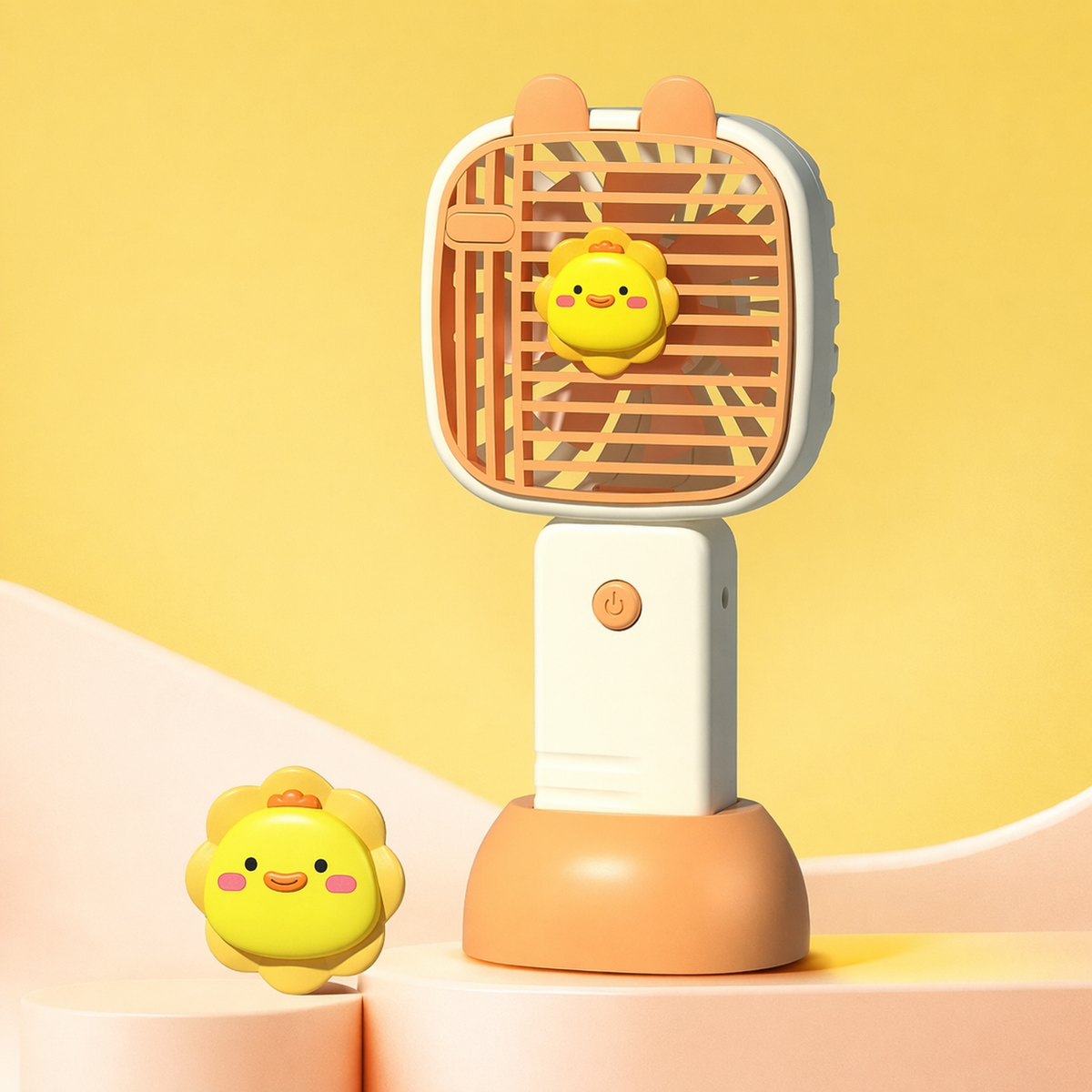 Portable Handheld Mini Fan with Stand – Cute Cartoon Personal Cooling Fan for Travel, Office & Outdoor Use (Pack of 1)