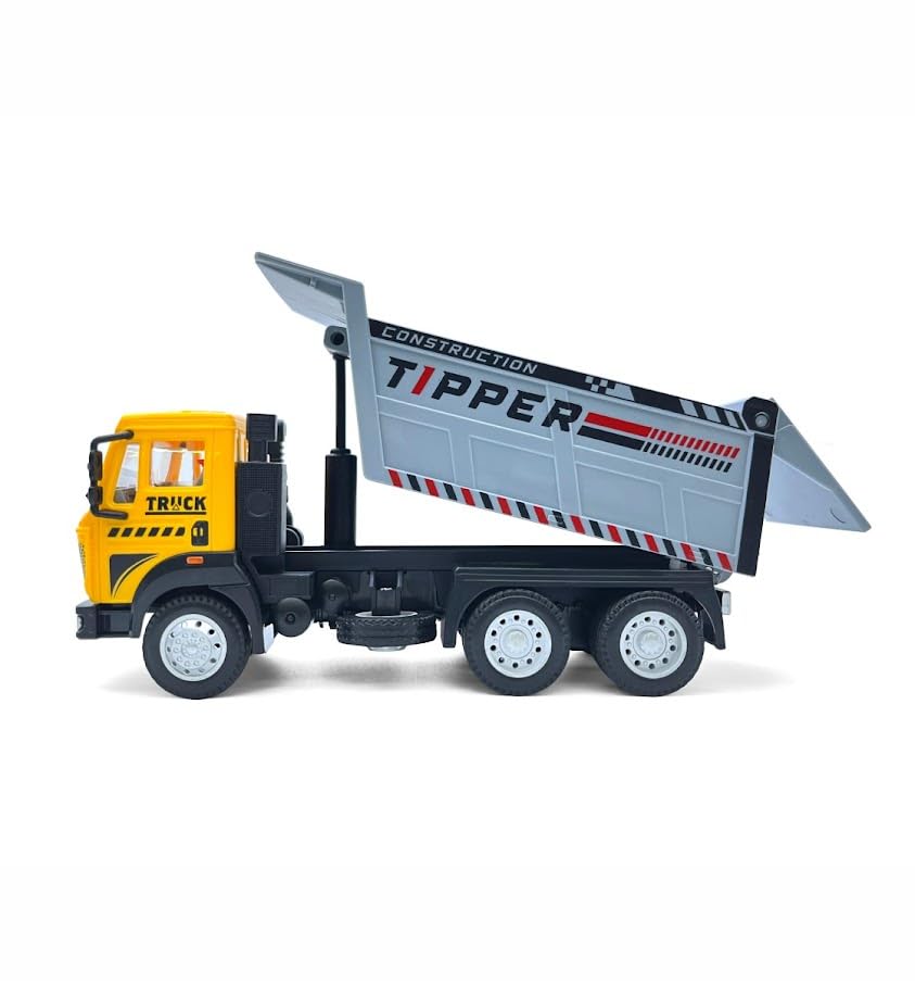 Centy Dig & Build Magna Truck Series Tipper Truck Pull Back Action Toy | Construction Dump Truck for Kids Age 3+ | Yellow Cab | BGX