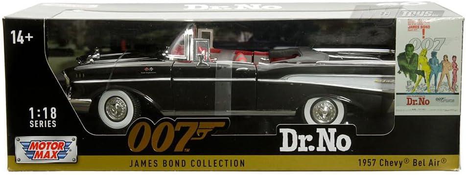 1957 Chevy Bel Air Convertible, James Bond 007 Dr. No 1:18 Diecast Car Model - Jaiman Toys