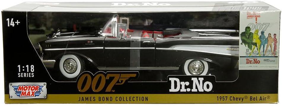 1957 Chevy Bel Air Convertible, James Bond 007 Dr. No 1:18 Diecast Car Model - Jaiman Toys