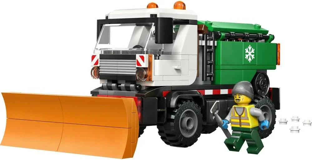 LEGO City 60490 Snowplough Truck Toy - Model Kit w/a Minifigure, Tools & Gritter Function - Birthday Gift Idea for 6+ Year Old Boys & Engineering Fans