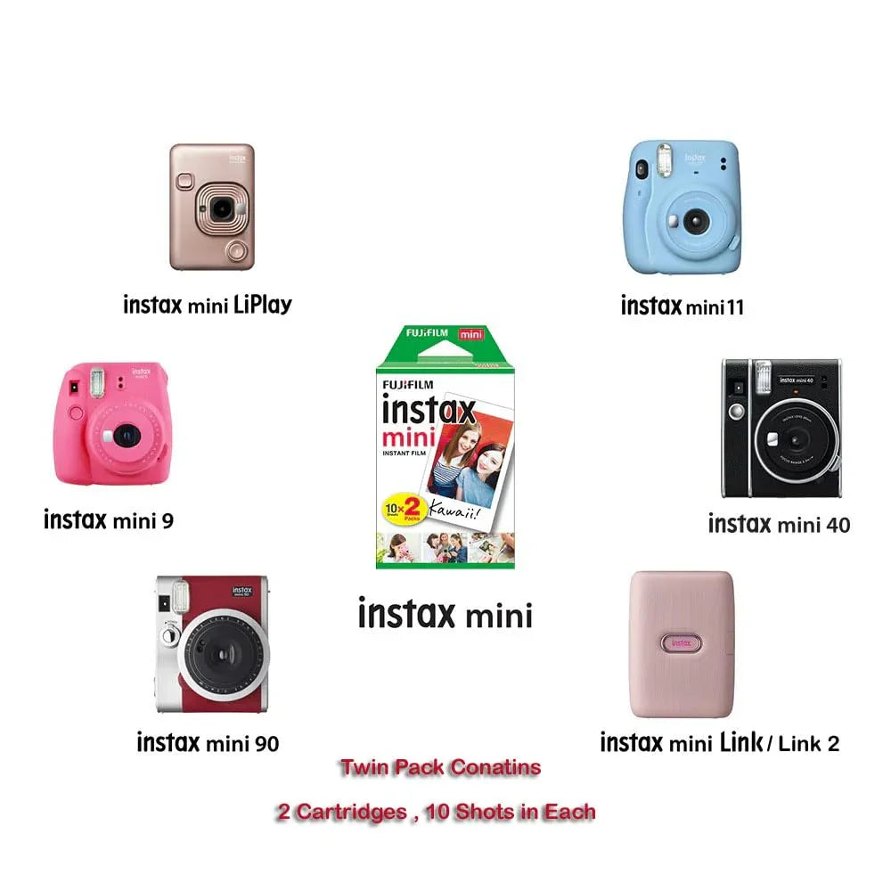 Fujifilm Instax Mini Films 20 Shots- for Instax Mini 8, Mini 9, Mini 11, Mini 12 , Mini Liplay, Mini Evo etc - Jaiman Toys
