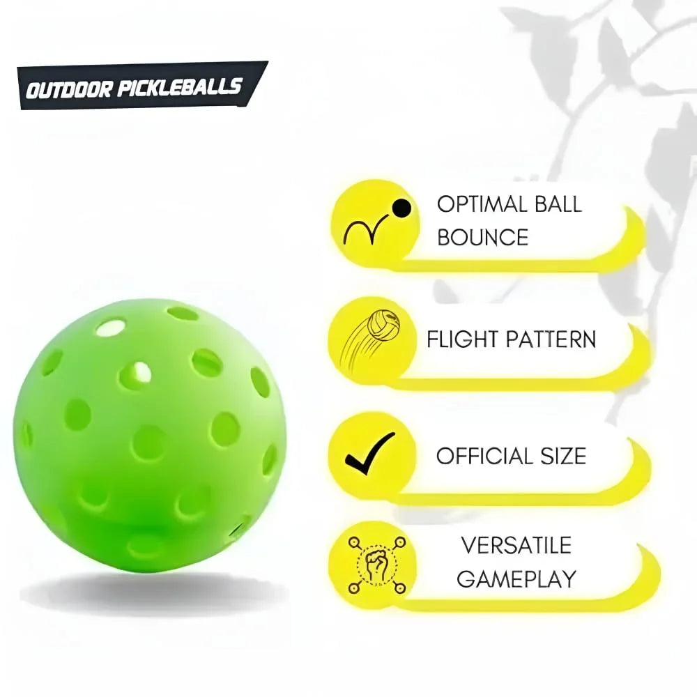 Innov8 Outdoor Pickleball Balls, 40 Holes, Pack of 3, Green - Jaiman Toys