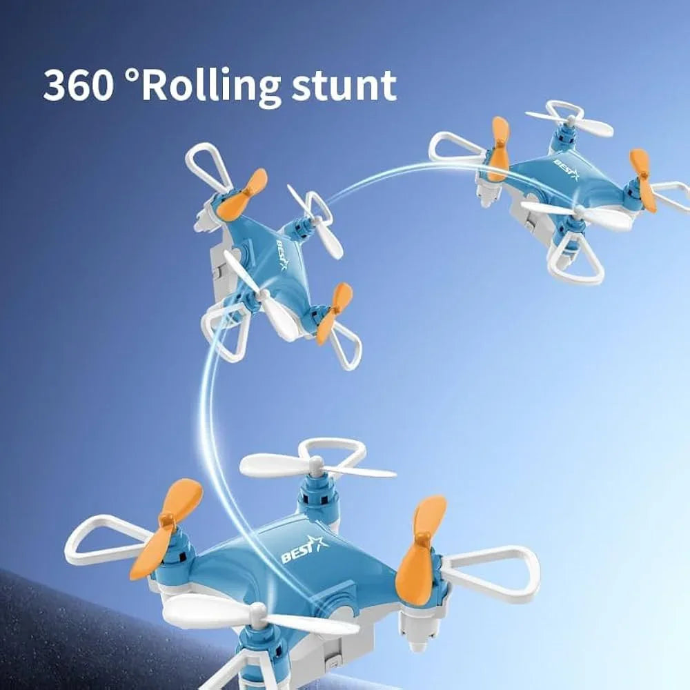 Mini Four-Axis RC Drone – Blue | 360° Flip | Stable Flight | Remote Controlled Toy Drone (Age 14+)